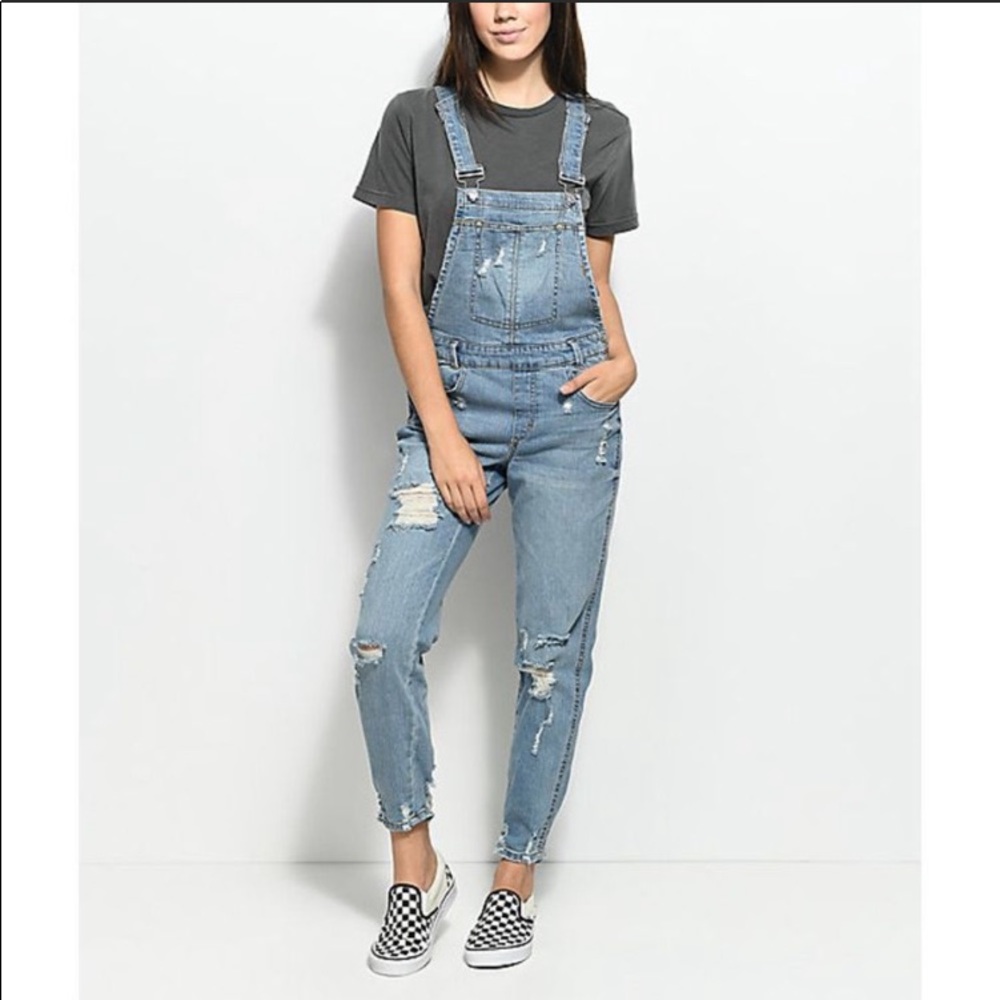 Distressed Overall jeans size 11